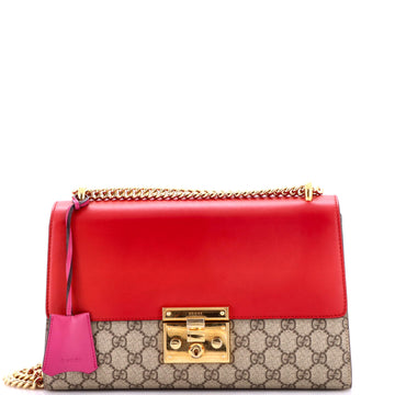 Gucci Padlock Shoulder Bag GG Coated Canvas and Leather Medium