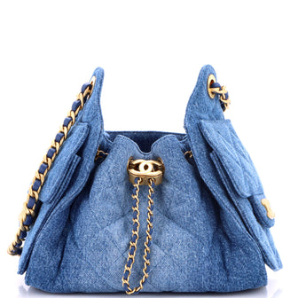 Chanel 25 Hobo Bag Quilted Denim Mini