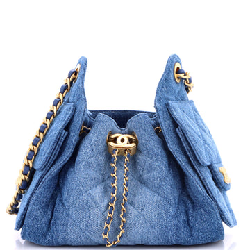 Chanel 25 Hobo Bag Quilted Denim Mini