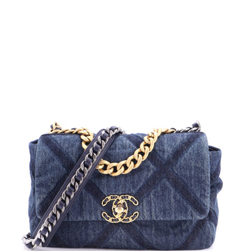 Chanel 19 Flap Bag Quilted Denim Medium