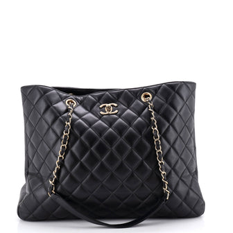 Chanel Classic CC Shopping Tote Quilted Calfskin Large