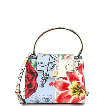 Salvatore Ferragamo Vara Convertible Top Handle Print Leather Mini