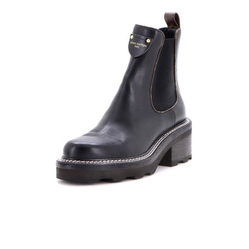 Louis Vuitton Women's LV Beaubourg Ankle Chelsea Boots Leather with Monogram Canvas