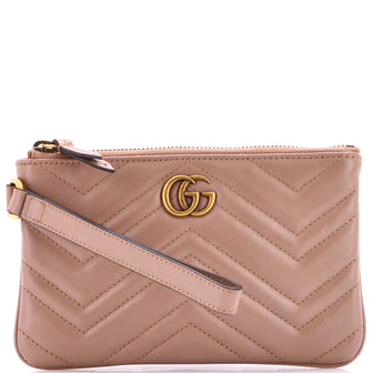 Gucci GG Marmont Flat Wrist Wallet Matelasse Leather