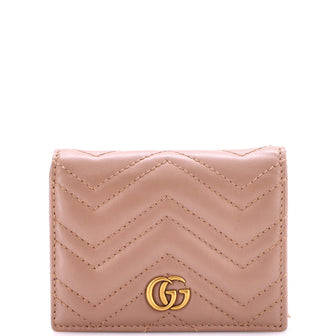 Gucci GG Marmont Flap Card Case Matelasse Leather