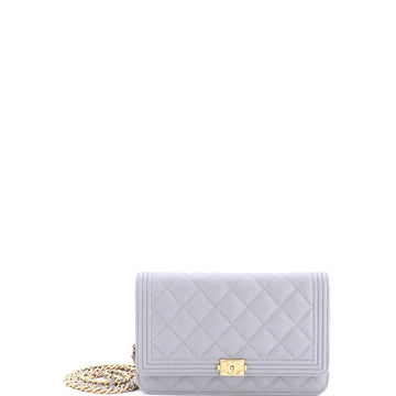 Chanel Boy Wallet on Chain Quilted Caviar
