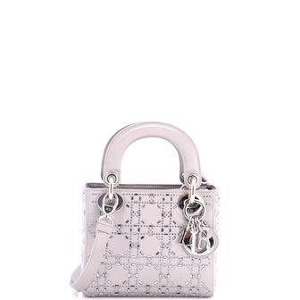 Christian Dior Lady Dior Bag Crystal Embellished Cannage Quilt Satin Mini