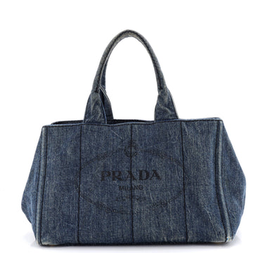 Prada Canapa Convertible Tote Denim Medium
