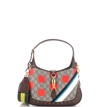 Gucci Jackie 1961 Hobo Studded Printed GG Coated Canvas Small
