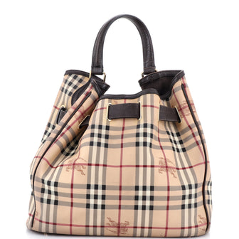 Burberry Walden Hobo Haymarket Coated Canvas Medium