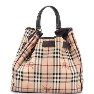 Burberry Walden Hobo Haymarket Coated Canvas Medium