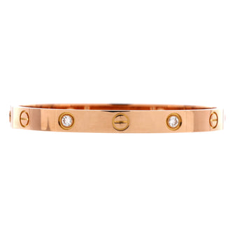 Cartier Love 4 Diamond Bracelet 18K Rose Gold with Diamonds