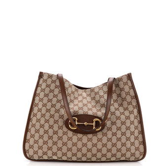 Gucci Horsebit 1955 Tote GG Canvas with Leather Medium