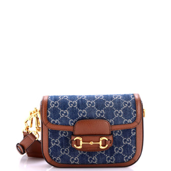 Gucci Horsebit 1955 Shoulder Bag GG Denim Mini