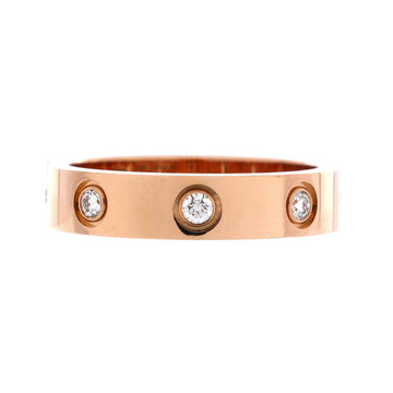 Cartier Love Wedding Band 8 Diamonds Ring 18K Rose Gold with Diamonds