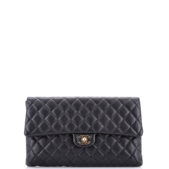 Chanel Classic Flap Clutch Quilted Caviar