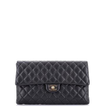 Chanel Classic Flap Clutch Quilted Caviar