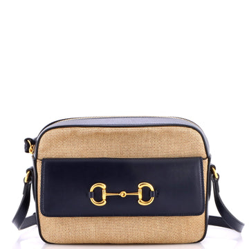 Gucci Horsebit 1955 Flap Pocket Camera Bag Canvas and Leather Small