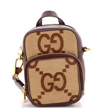 Gucci Front Pocket Web Crossbody Bag Jumbo GG Canva Mini