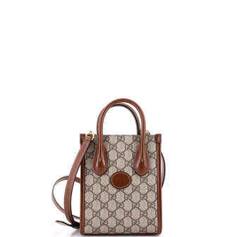 Gucci Interlocking G Patch Tote GG Coated Canvas Mini