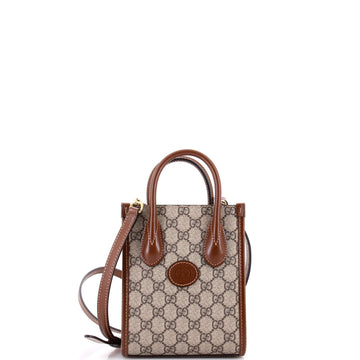Gucci Interlocking G Patch Tote GG Coated Canvas Mini
