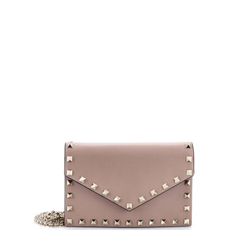 Valentino Garavani Rockstud Envelope Chain Crossbody Bag Leather Small