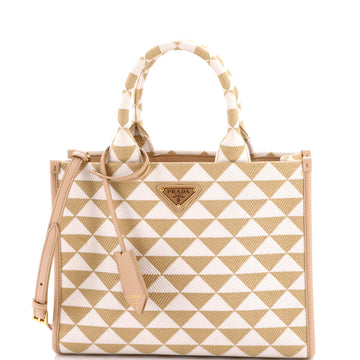 Prada Symbole Shopper Tote Jacquard Small