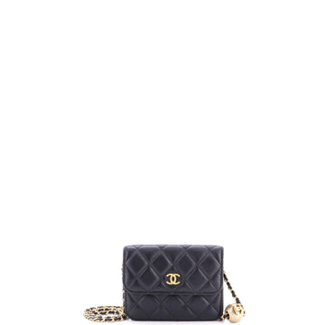 Chanel Pearl Crush Flap Clutch with Chain Quilted Lambskin Mini