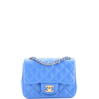 Chanel Square Classic Single Flap Bag Quilted Lambskin Mini