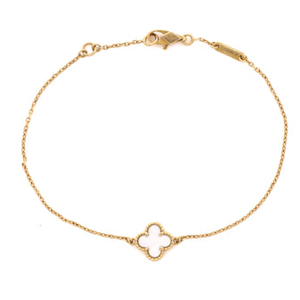 Van Cleef & Arpels Sweet Alhambra Bracelet 18K Yellow Gold and Mother of Pearl