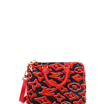 Louis Vuitton Speedy Bandouliere Bag Limited Edition Urs Fischer Tufted Monogram Canvas 25
