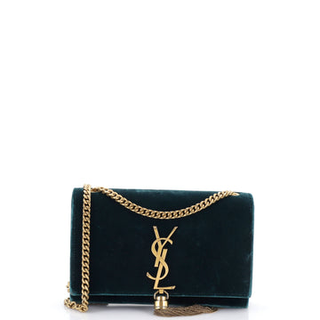 Saint Laurent Classic Monogram Tassel Crossbody Bag Velvet Small