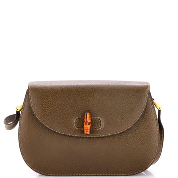 Gucci Vintage Convertible Bamboo Top Handle Bag Leather Medium