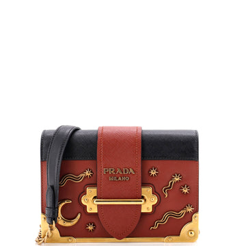 Prada Cahier Crossbody Bag Embellished Leather Small