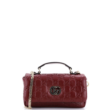 Gucci GG Milano Top Handle Bag Guccissima Leather Mini