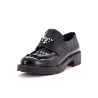 Prada Women's Triangle Logo Loafers Leather
