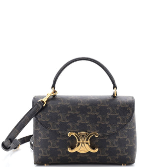 Celine Nino Top Handle Bag Triomphe Coated Canvas Teen