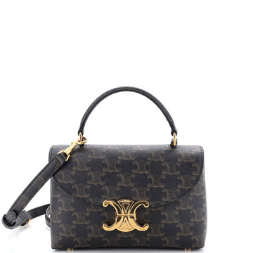 Celine Nino Top Handle Bag Triomphe Coated Canvas Teen