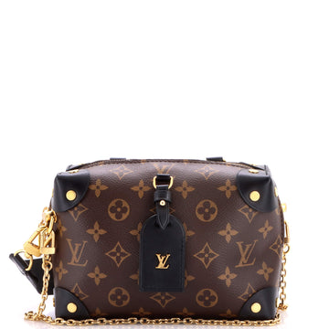 Louis Vuitton Petite Malle Souple Handbag Monogram Canvas with Leather