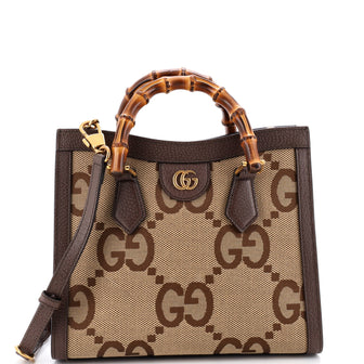 Gucci Diana NM Bamboo Handle Tote Jumbo GG Canvas Small