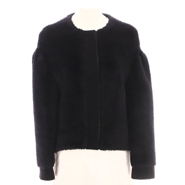 Balenciaga Women's Collarless Button Up Jacket Wool and Alpaca Blend