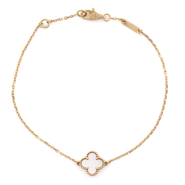 Van Cleef & Arpels Sweet Alhambra Bracelet 18K Yellow Gold and Mother of Pearl