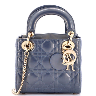 Christian Dior Lady Dior Chain Bag Cannage Quilt Patent Mini