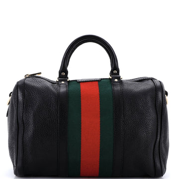 Gucci Vintage Web Boston Bag Leather Medium