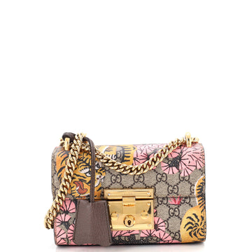 Gucci Padlock Shoulder Bag Bengal Print GG Coated Canvas Small