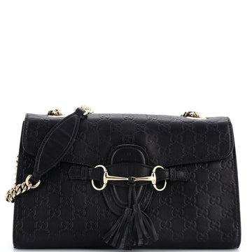Gucci Emily Chain Flap Bag Guccissima Leather Medium