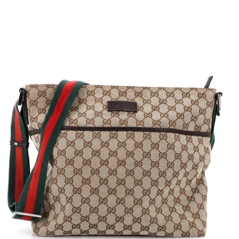 Gucci Front Pocket Web Messenger GG Canvas Medium