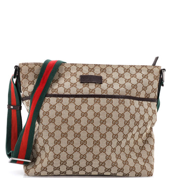 Gucci Front Pocket Web Messenger GG Canvas Medium