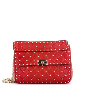 Valentino Garavani Rockstud Spike Flap Bag Quilted Leather Medium