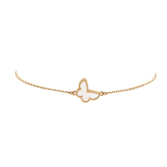 Van Cleef & Arpels Sweet Alhambra Butterfly Bracelet 18K Yellow Gold and Mother of Pearl